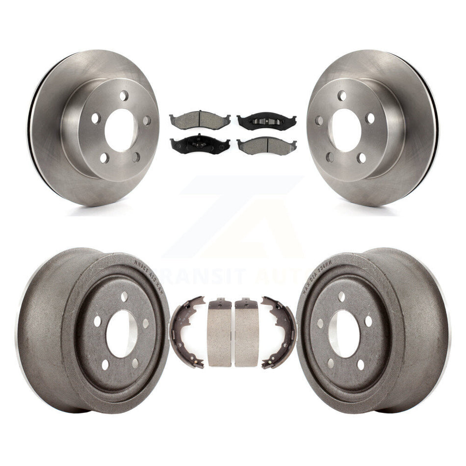 Front Rear Disc Brake Rotors Semi-Metallic Pads And Drum Kit For Jeep Wrangler TJ K8S-103250