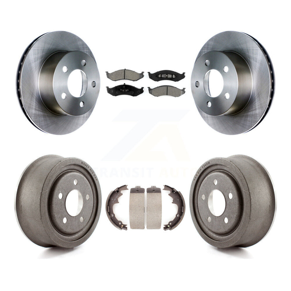 Front Rear Disc Brake Rotors Semi-Metallic Pads And Drum Kit For Jeep TJ K8S-103251