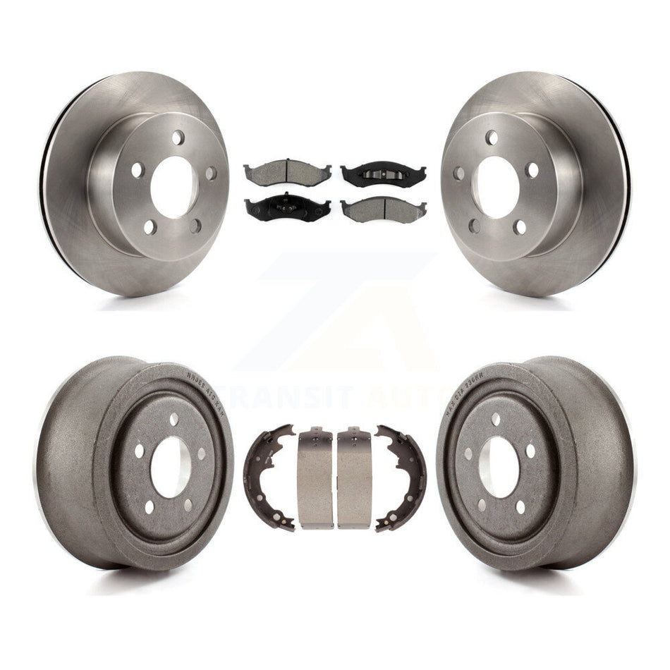 Front Rear Disc Brake Rotors Semi-Metallic Pads And Drum Kit For Jeep Wrangler K8S-103252