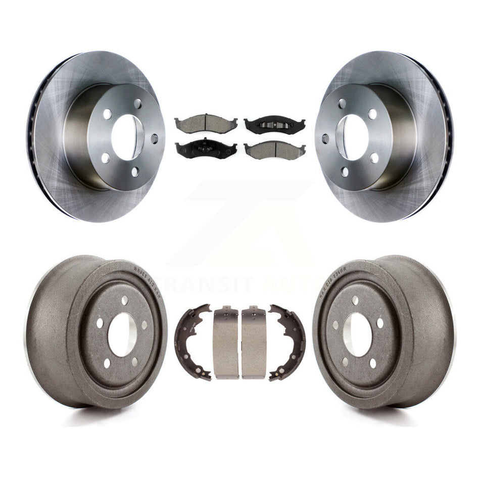 Front Rear Disc Brake Rotors Semi-Metallic Pads And Drum Kit For Jeep Wrangler Cherokee K8S-103253