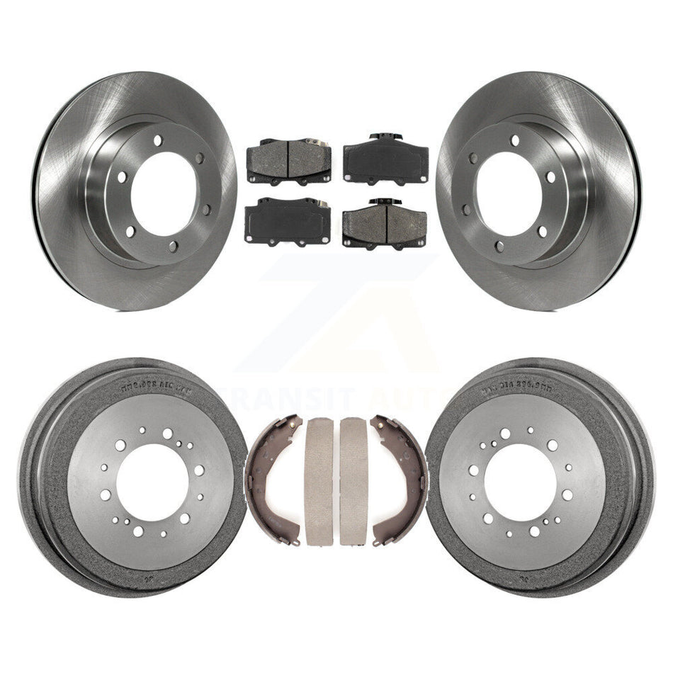 Front Rear Disc Brake Rotors Semi-Metallic Pads And Drum Kit For 2001 Toyota 4Runner With 16" Factory Wheels K8S-103260