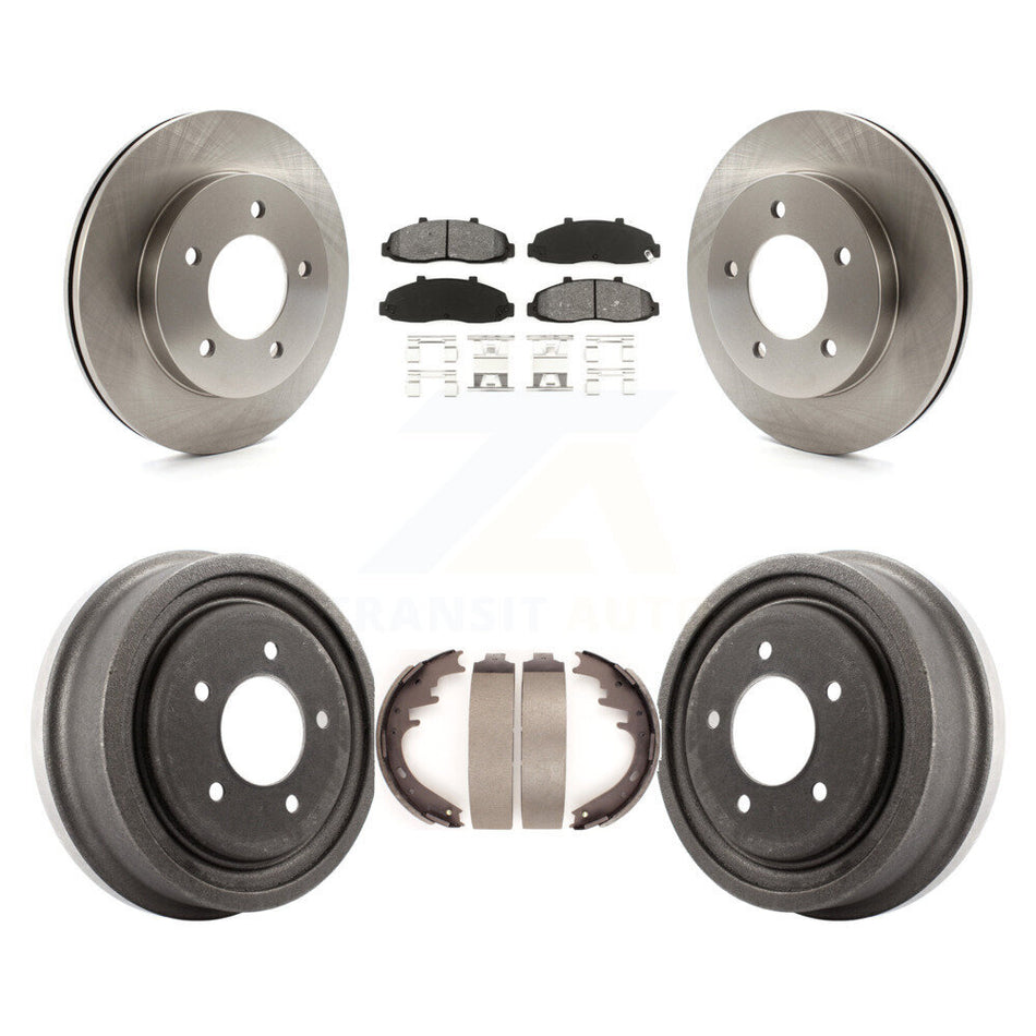 Front Rear Disc Brake Rotors Semi-Metallic Pads And Drum Kit For Ford F-150 4WD K8S-103263
