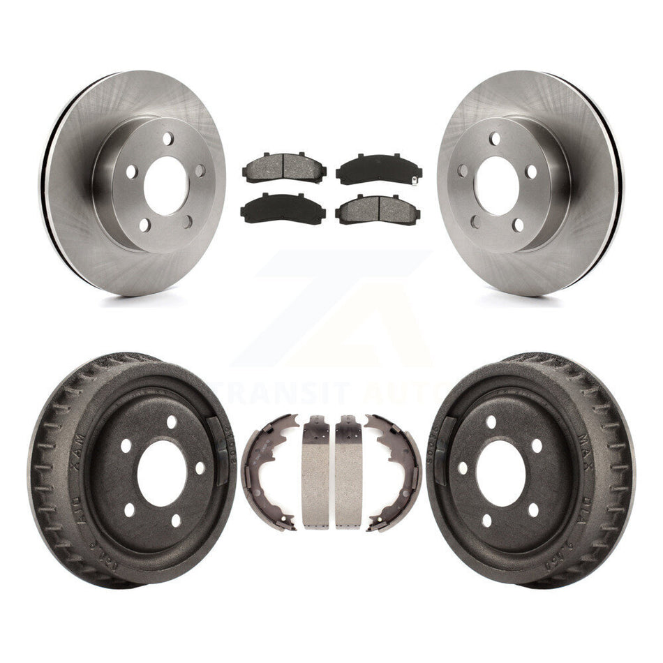 Front Rear Disc Brake Rotors Semi-Metallic Pads And Drum Kit For Ford Ranger Mazda B3000 B4000 With 9" Diameter 4WD K8S-103265