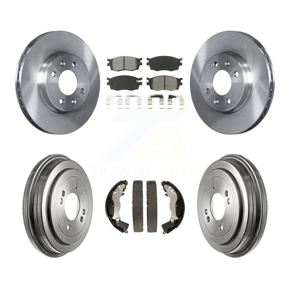 Front Rear Disc Brake Rotors Semi-Metallic Pads And Drum Kit For Hyundai Accent Kia Rio Rio5 K8S-103275