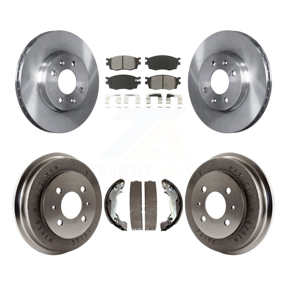 Front Rear Disc Brake Rotors Semi-Metallic Pads And Drum Kit For 2006 Hyundai Accent Sedan To 09 30 05 K8S-103276