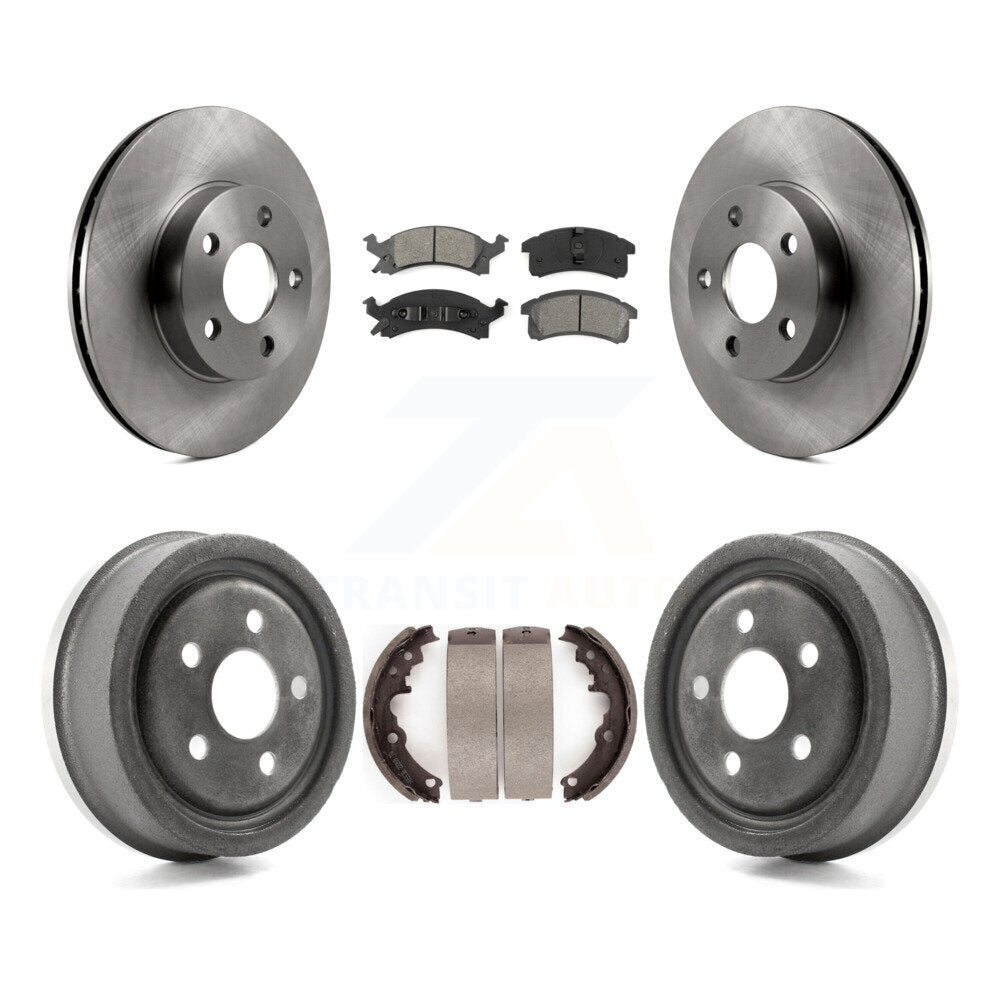 Front Rear Brake Rotors Semi-Metallic Pad Drum Kit For Pontiac Sunfire Chevrolet Grand Am K8S-103293