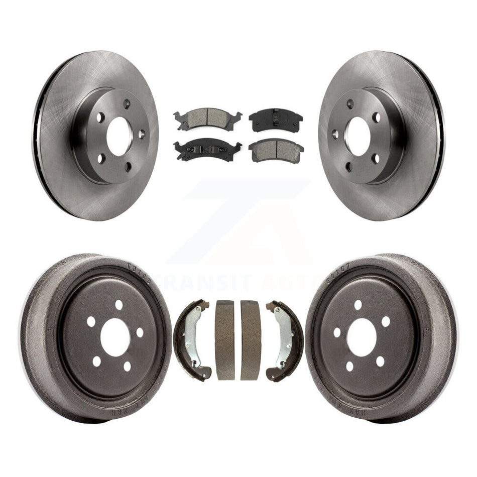 Front Rear Brake Rotors Semi-Metallic Pad Drum Kit For Pontiac Sunfire Chevrolet Cavalier K8S-103296