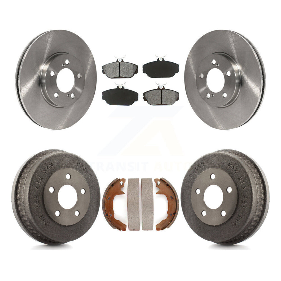 Front Rear Disc Brake Rotors Semi-Metallic Pads And Drum Kit For 2001-2002 Ford Taurus rear brakes With Police or Taxi Package K8S-103301