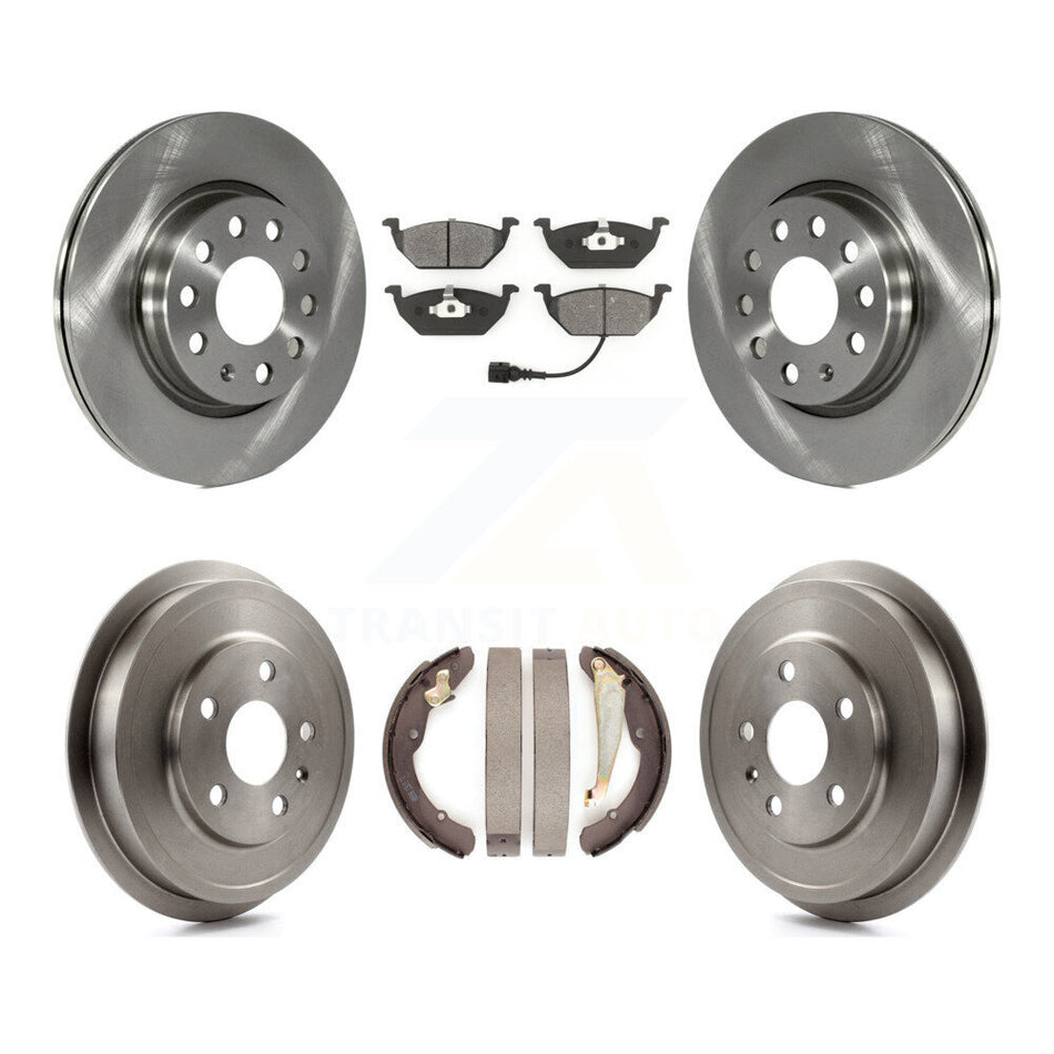 Front Rear Disc Brake Rotors Semi-Metallic Pads And Drum Kit For 2011-2012 Volkswagen Jetta With 280mm Diameter Rotor K8S-103307
