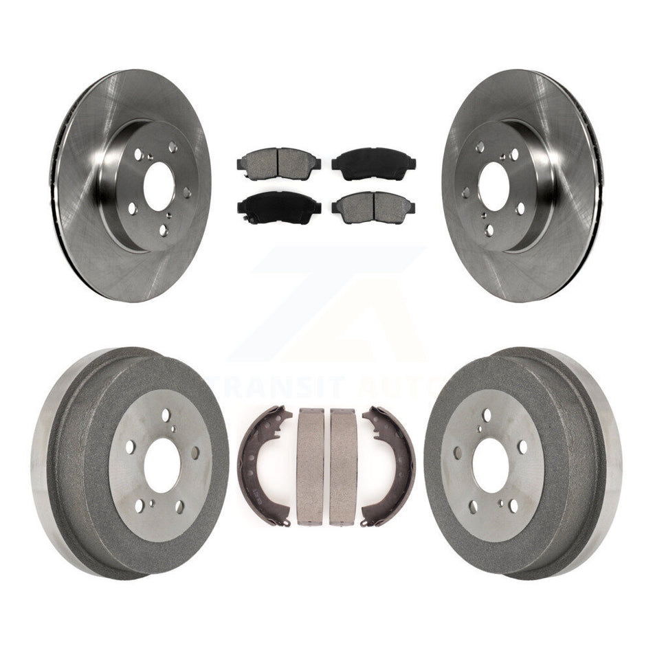 Front Rear Disc Brake Rotors Semi-Metallic Pads And Drum Kit For 1996-2000 Toyota RAV4 K8S-103309