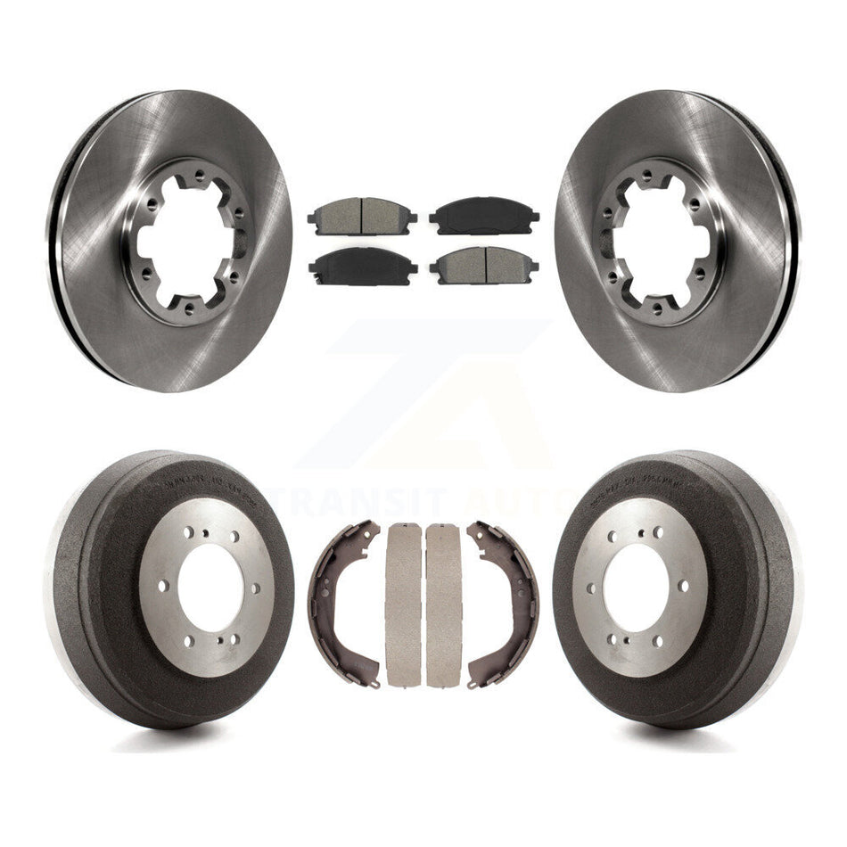 Front Rear Disc Brake Rotors Semi-Metallic Pads And Drum Kit For Nissan Pathfinder INFINITI QX4 K8S-103336