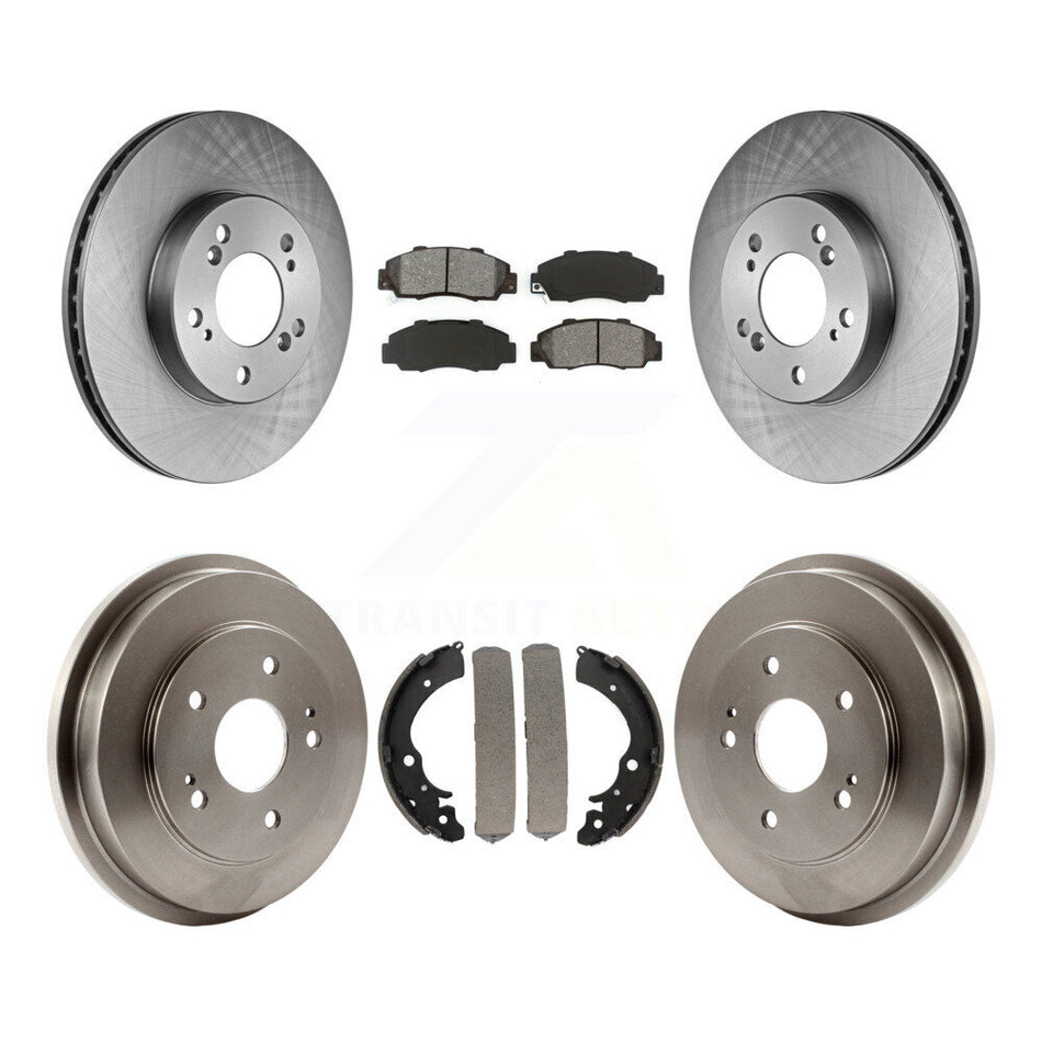 Front Rear Disc Brake Rotors Semi-Metallic Pads And Drum Kit For 1997-2001 Honda CR-V K8S-103337