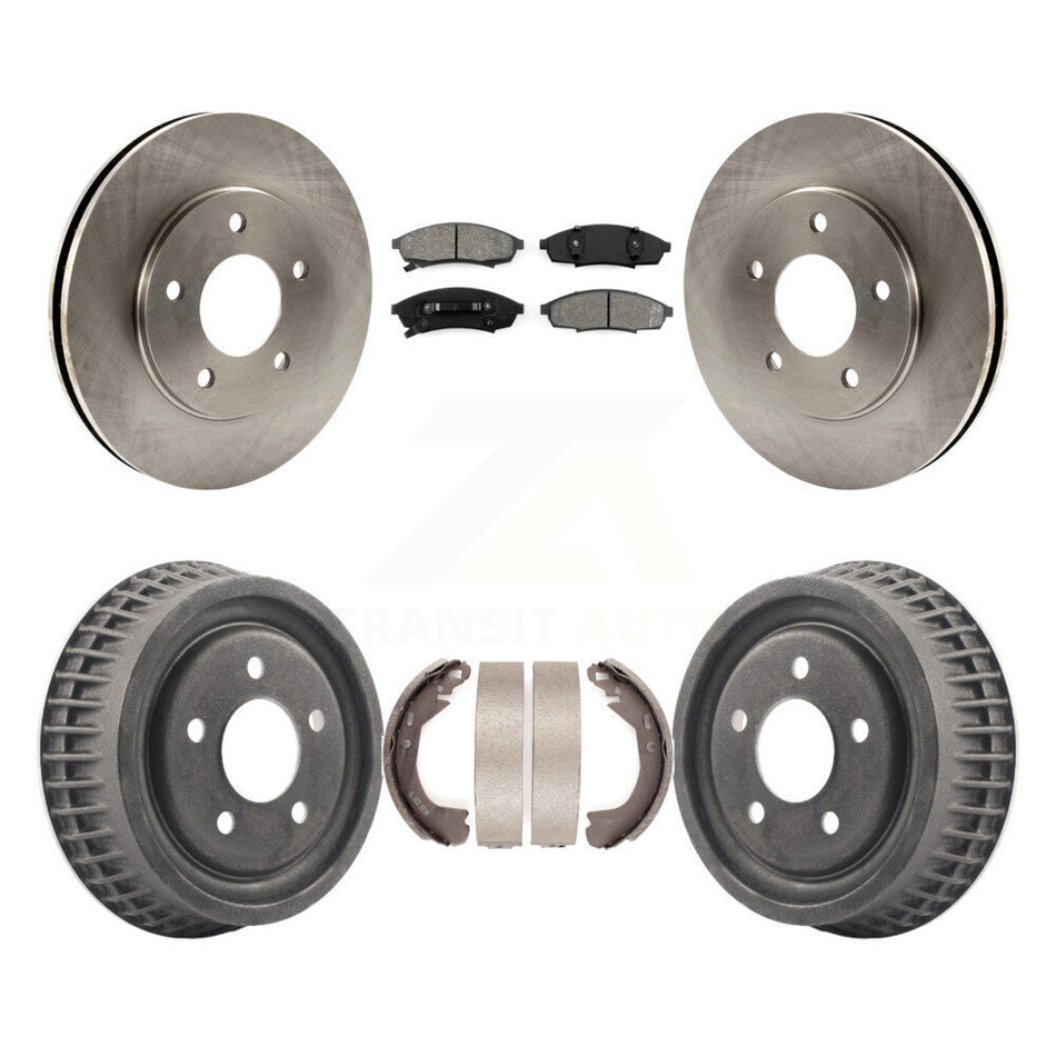 Front Rear Disc Brake Rotors Semi-Metallic Pads And Drum Kit For 1995-1995 Chevrolet Lumina Monte Carlo With 10-1/2" Diameter Rotor rear brakes K8S-103342