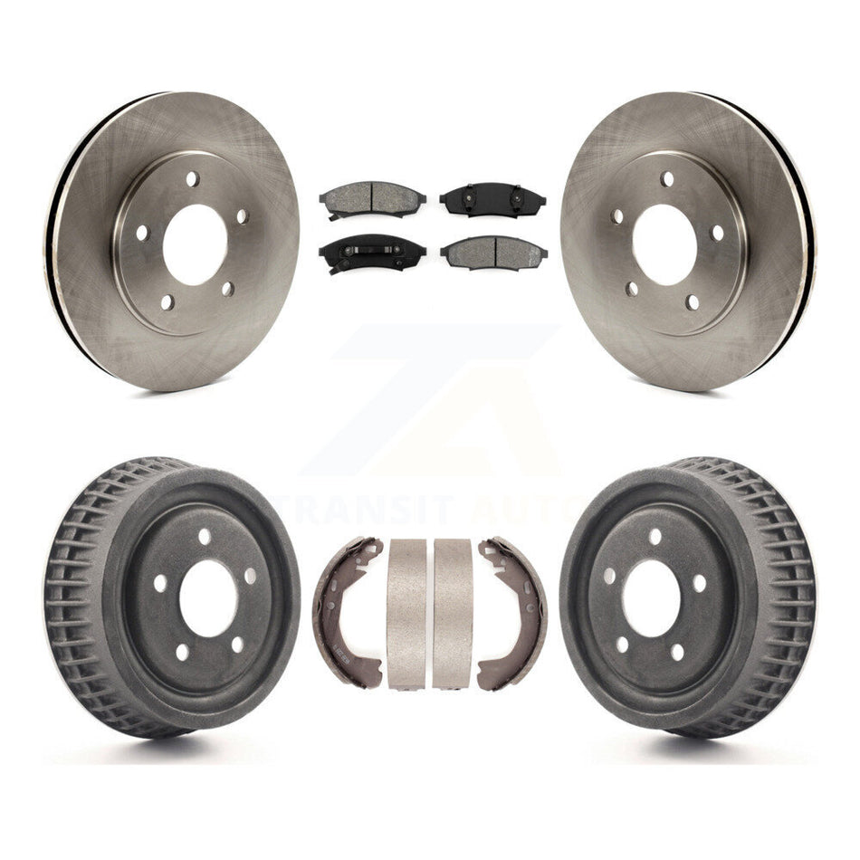 Front Rear Disc Brake Rotors Semi-Metallic Pads And Drum Kit For 1995-1995 Chevrolet Lumina Monte Carlo With 10-1/2" Diameter Rotor rear brakes K8S-103342