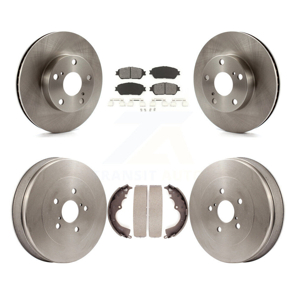 Front Rear Disc Brake Rotors Semi-Metallic Pads And Drum Kit For Toyota Tacoma With 5 Lug Wheels K8S-103348