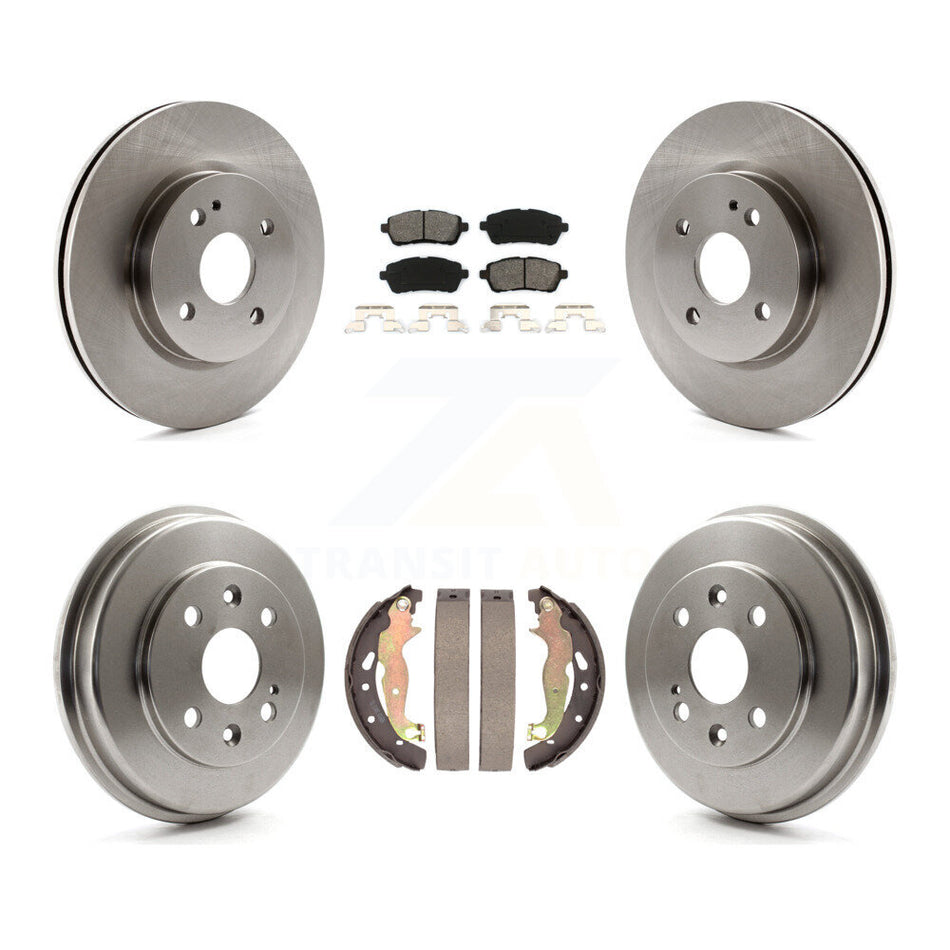 Front Rear Disc Brake Rotors Semi-Metallic Pads And Drum Kit For 2011-2014 Mazda 2 K8S-103379