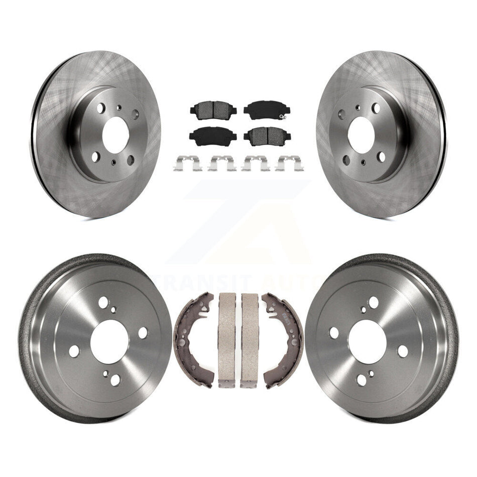 Front Rear Disc Brake Rotors Semi-Metallic Pads And Drum Kit For 2000 Toyota Echo From 08 00 K8S-103382
