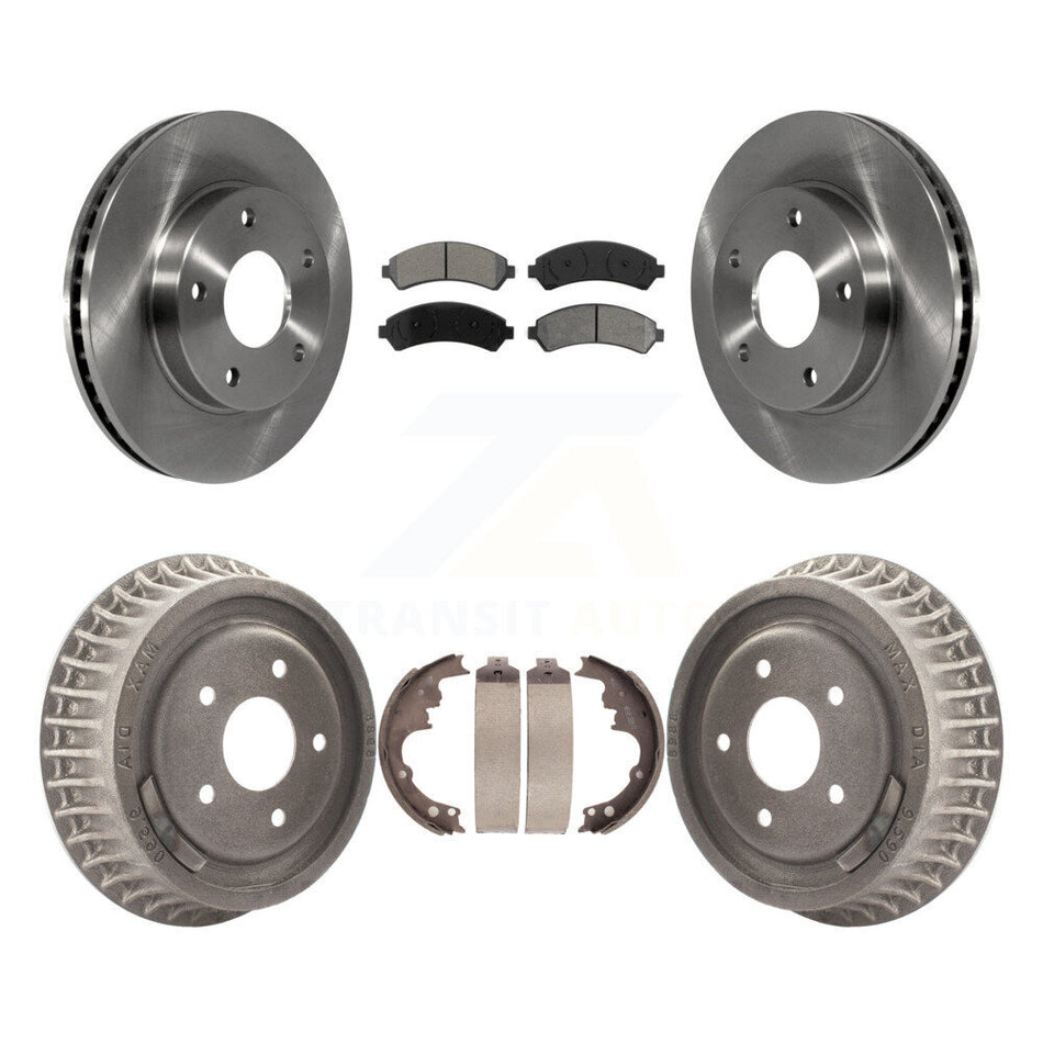 Front Rear Disc Brake Rotors Semi-Metallic Pads And Drum Kit For 1998-2003 Chevrolet S10 4WD K8S-103383