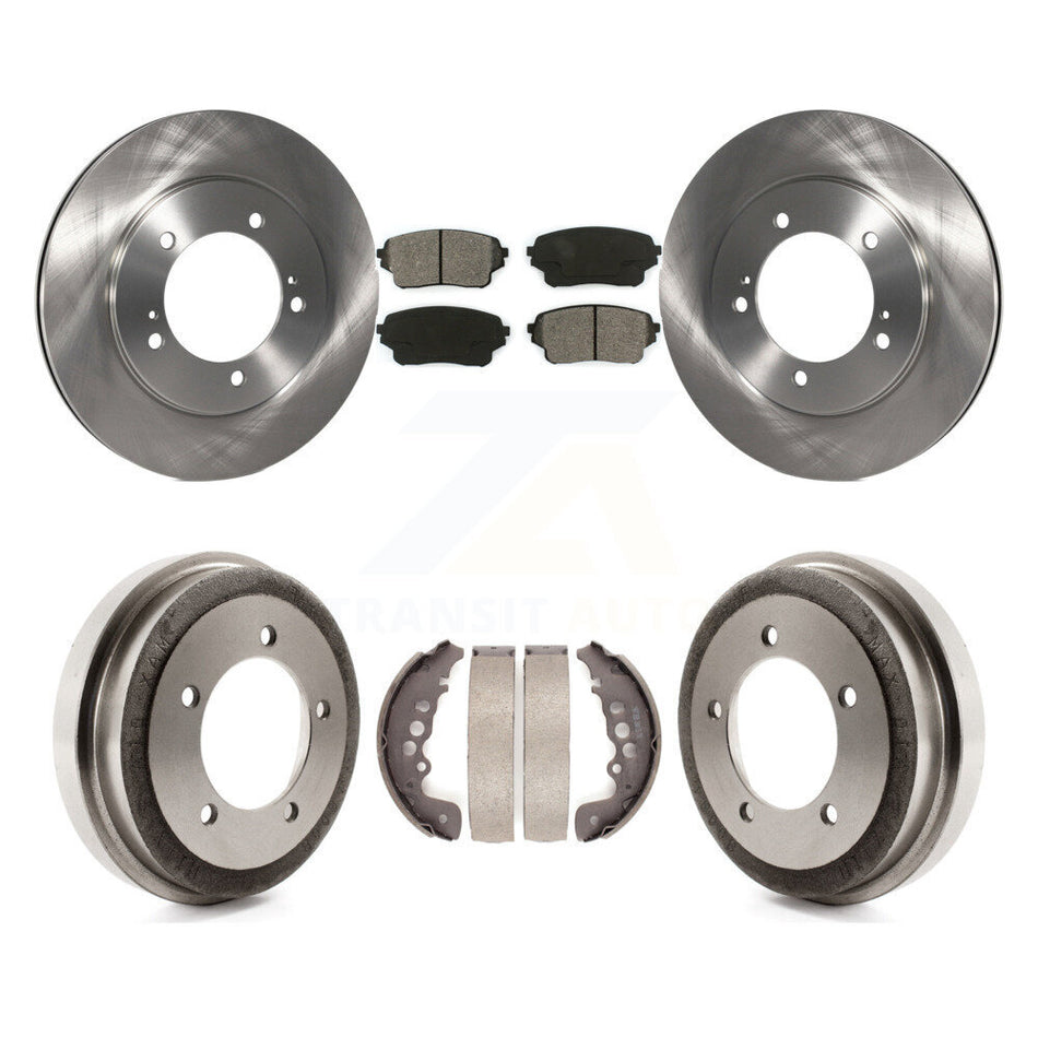 Front Rear Disc Brake Rotors Semi-Metallic Pads And Drum Kit For 2004 Suzuki Grand Vitara From Chassis VIN #44103257 K8S-103385