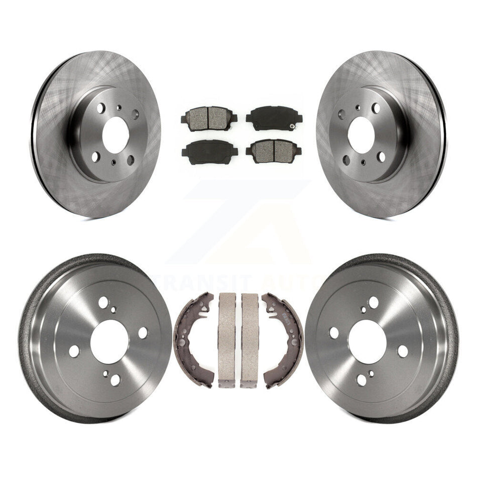 Front Rear Disc Brake Rotors Semi-Metallic Pads And Drum Kit For 2001-2005 Toyota Echo K8S-103390