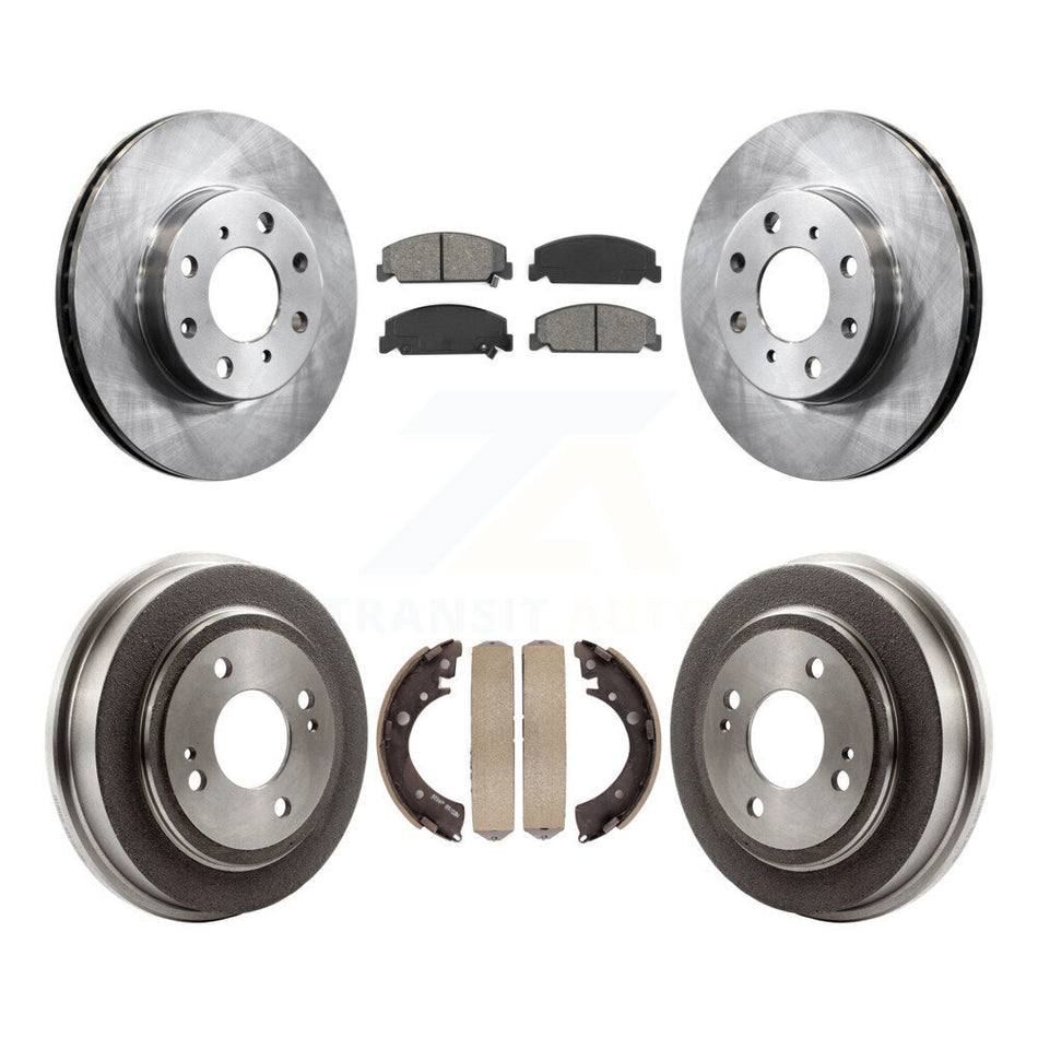 Front Rear Disc Brake Rotors Semi-Metallic Pads And Drum Kit For Honda Civic K8S-103402