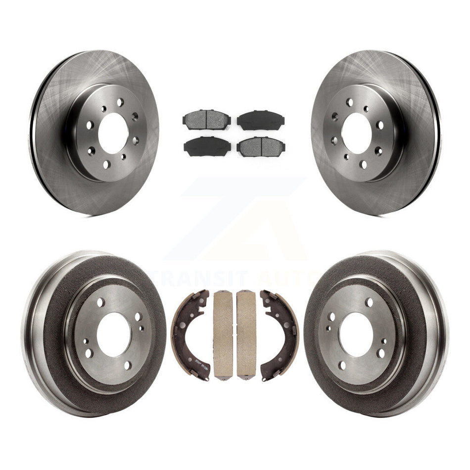 Front Rear Disc Brake Rotors Semi-Metallic Pads And Drum Kit For Honda Civic K8S-103406