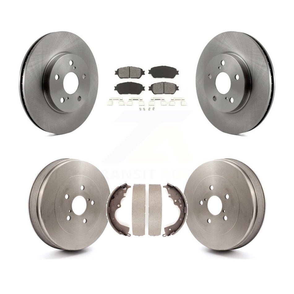 Front Rear Disc Brake Rotors Semi-Metallic Pads And Drum Kit For 2004-2010 Toyota Sienna K8S-103409