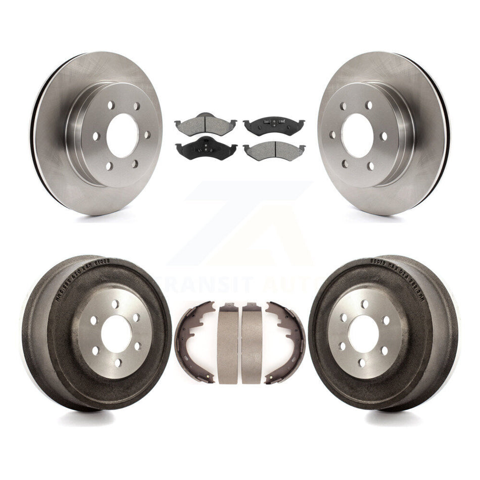 Front Rear Disc Brake Rotors Semi-Metallic Pads And Drum Kit For 2000-2002 Dodge Dakota Durango K8S-103410
