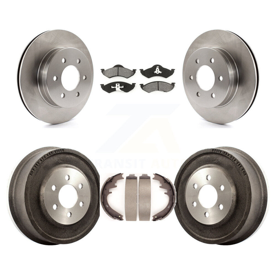 Front Rear Disc Brake Rotors Semi-Metallic Pads And Drum Kit For 1998-1999 Dodge Durango K8S-103412