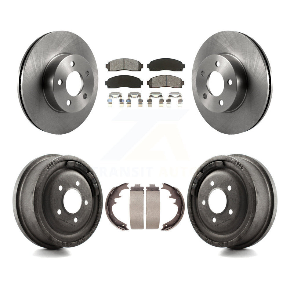Front Rear Disc Brake Rotors Semi-Metallic Pads And Drum Kit For Ford Ranger Mazda B4000 With 10" Diameter K8S-103416