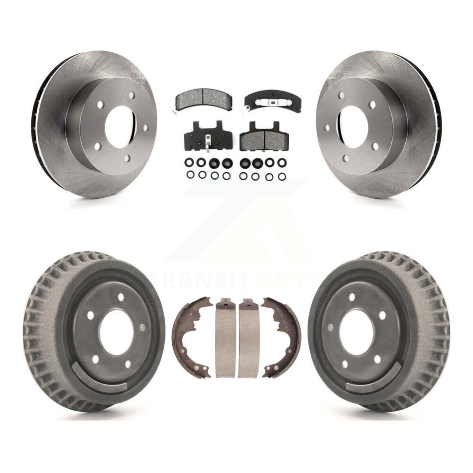 Front Rear Disc Brake Rotors Semi-Metallic Pads And Drum Kit For 1990-2002 Chevrolet Astro GMC Safari AWD K8S-103419