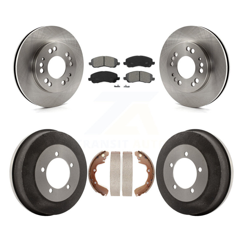 Front Rear Disc Brake Rotors Semi-Metallic Pads And Drum Kit For 2001-2001 Mitsubishi Eclipse Galant From 06/01 2.4L K8S-103423