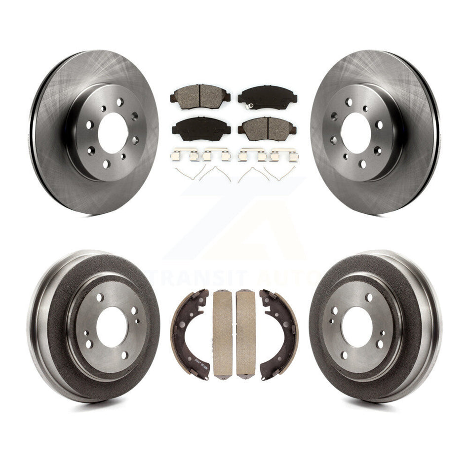 Front Rear Disc Brake Rotors Semi-Metallic Pads And Drum Kit For 2007-2008 Honda Fit K8S-103444