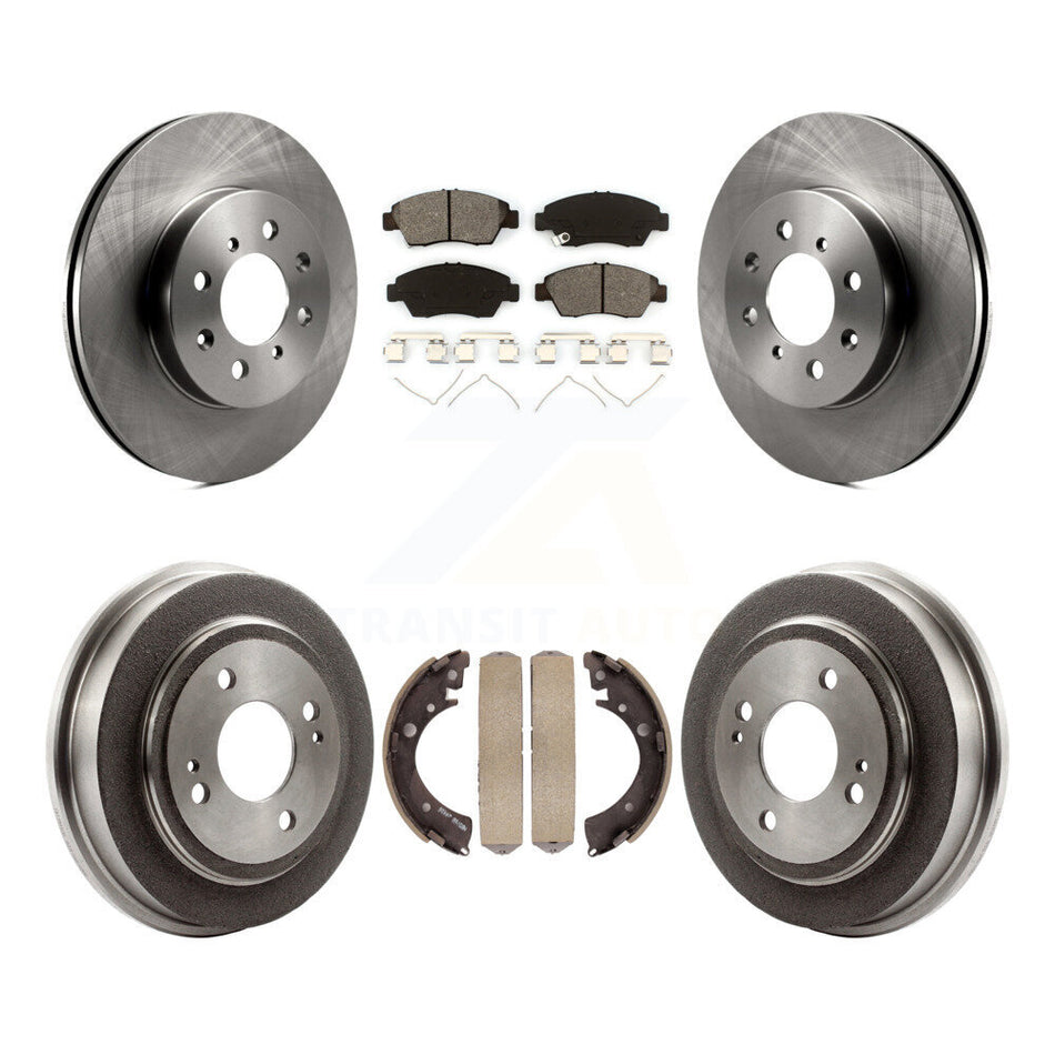 Front Rear Disc Brake Rotors Semi-Metallic Pads And Drum Kit For 2007-2008 Honda Fit K8S-103444