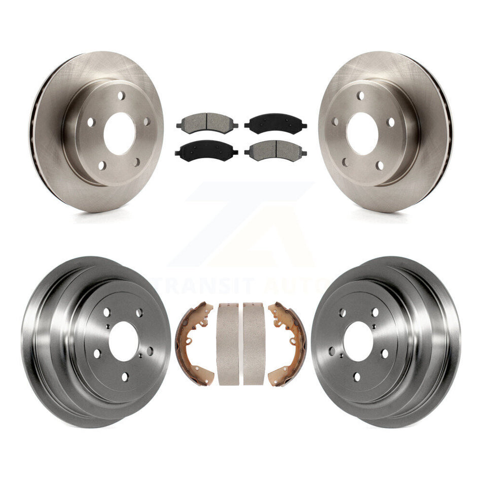 Front Rear Disc Brake Rotors Semi-Metallic Pads And Drum Kit For Dakota Dodge Mitsubishi Raider Ram K8S-103453