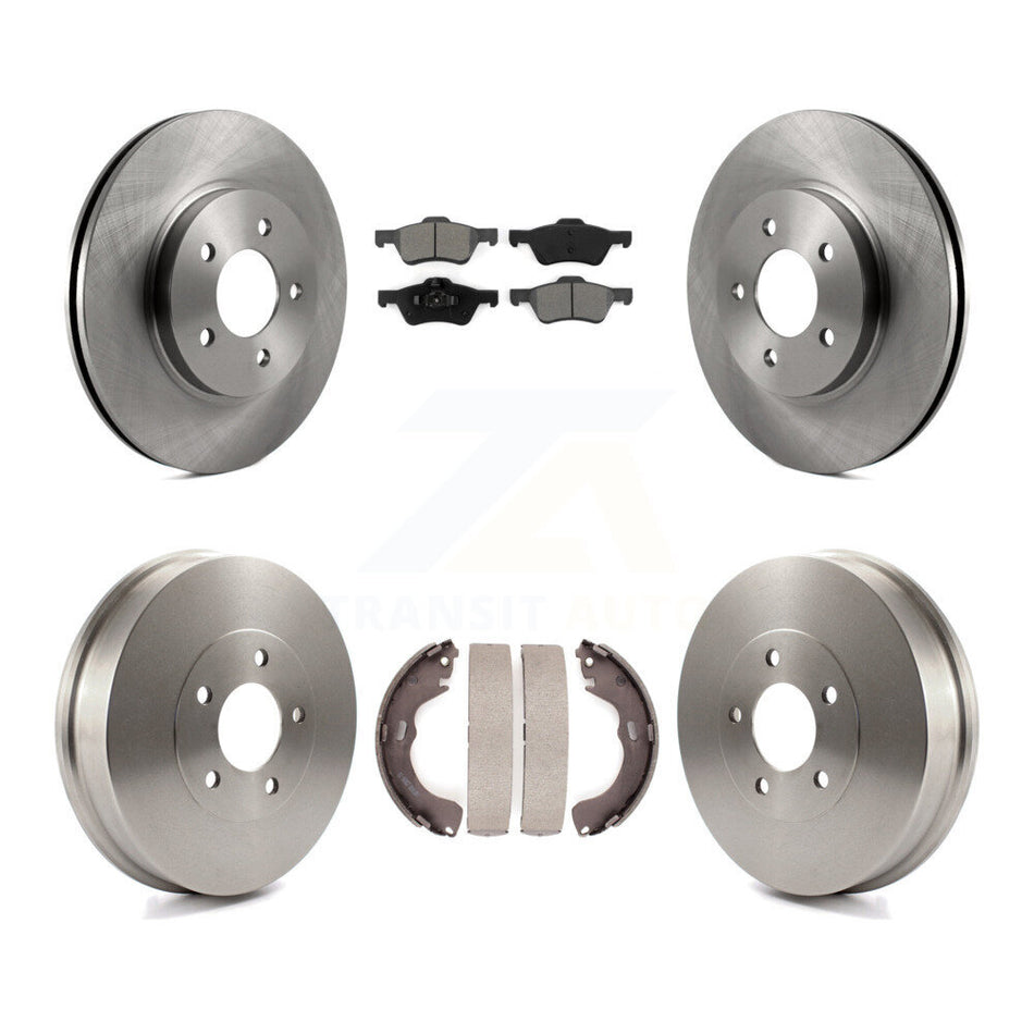 Front Rear Disc Brake Rotors Semi-Metallic Pads And Drum Kit For 2008 Mazda Tribute K8S-103457