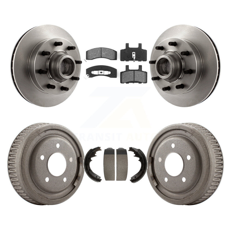 Front Rear Disc Brake Rotors Hub Assembly Semi-Metallic Pads And Drum Kit For GMC Yukon Chevrolet C1500 Suburban K8S-103481