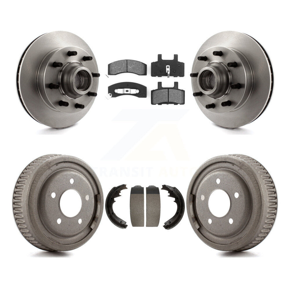 Front Rear Disc Brake Rotors Hub Assembly Semi-Metallic Pads And Drum Kit For GMC Yukon Chevrolet C1500 Suburban K8S-103481