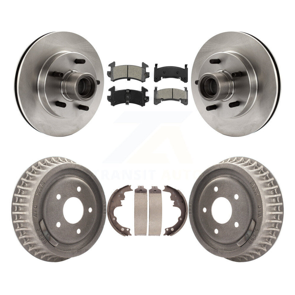 Front Rear Disc Brake Rotors Hub Assembly Semi-Metallic Pads And Drum Kit For 2003-2003 Chevrolet S10 GMC Sonoma RWD K8S-103486