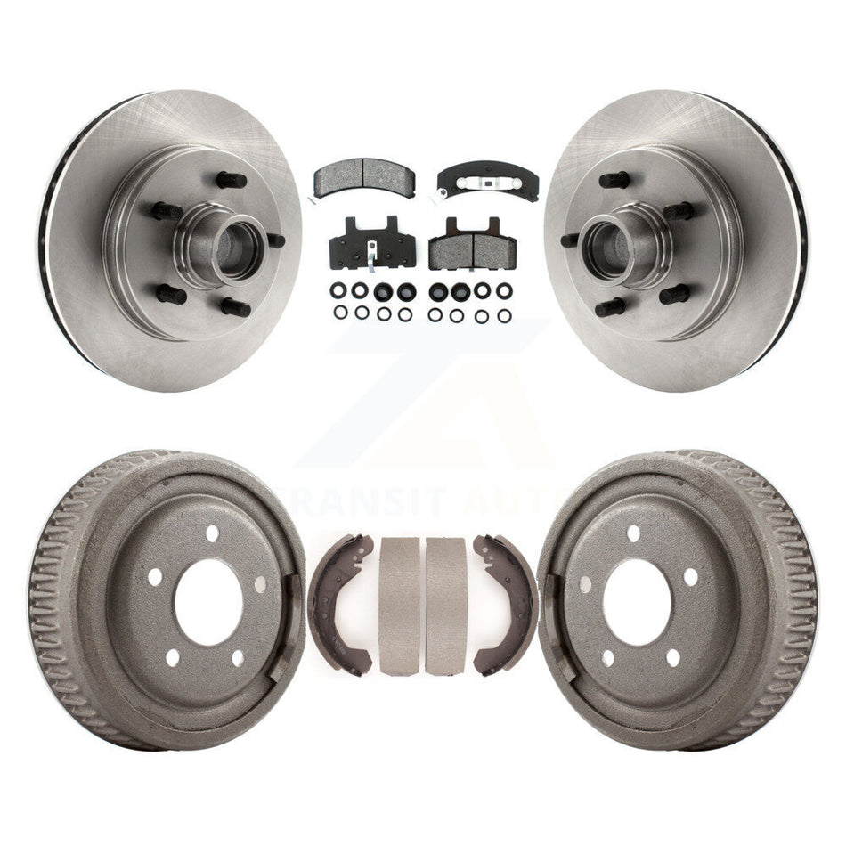 Front Rear Disc Brake Rotors Hub Assembly Semi-Metallic Pads And Drum Kit For 1988-1991 C1500 Chevrolet GMC K8S-103492