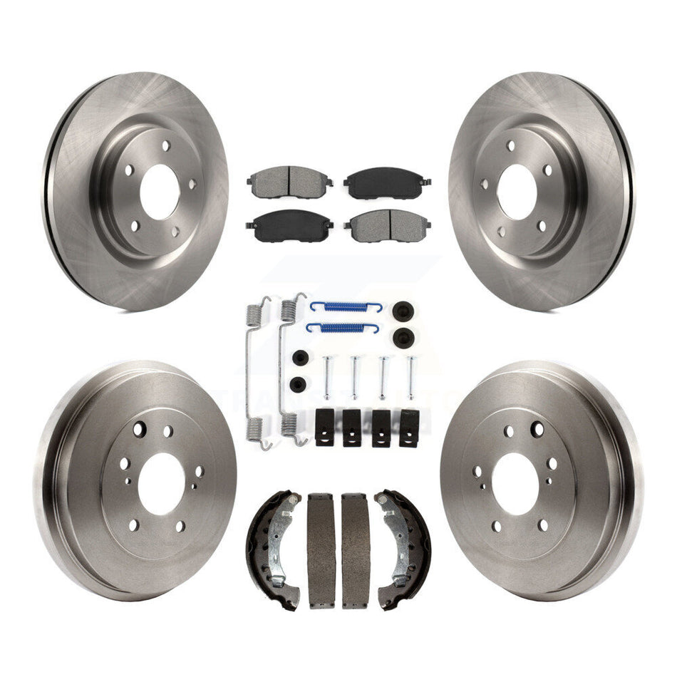 Front Rear Disc Brake Rotors Semi-Metallic Pads And Drum Kit (7Pc) For 2017-2019 Nissan Sentra Turbocharged K8S-103495