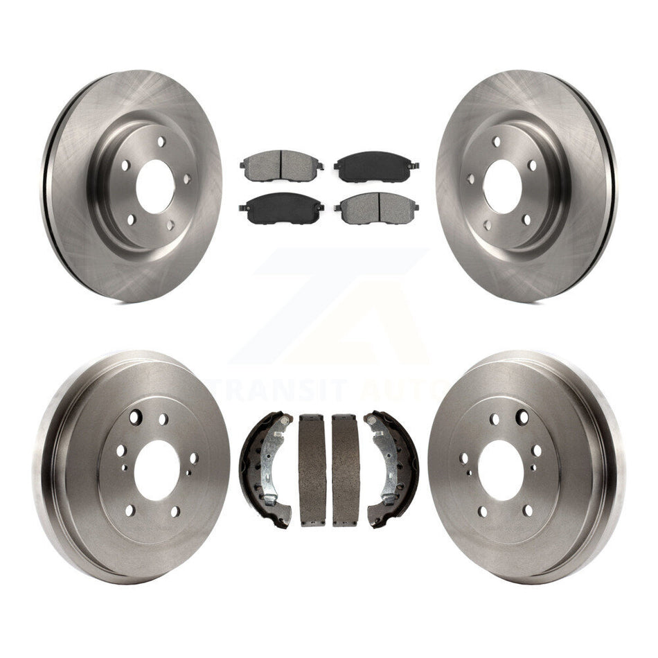Front Rear Disc Brake Rotors Semi-Metallic Pads And Drum Kit For 2017-2019 Nissan Sentra Turbocharged K8S-103498