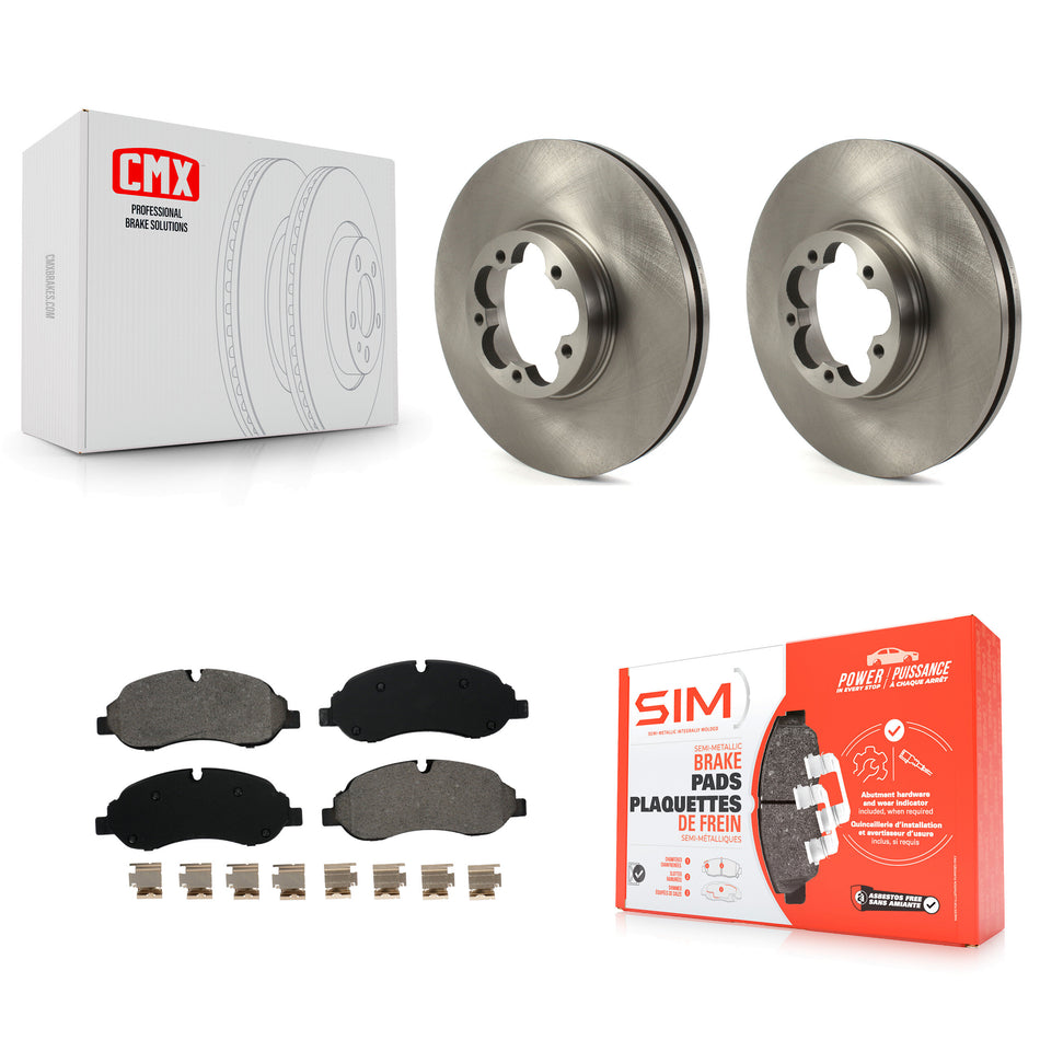 Front Disc Brake Rotors And Semi-Metallic Pads Kit For Ford Transit-350 HD K8S-103525