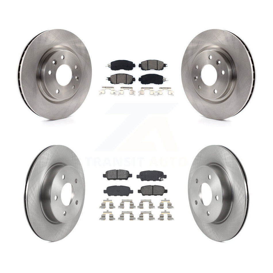 Front Rear Disc Brake Rotors And Semi-Metallic Pads Kit For 2017 Nissan LEAF With Electric Parking K8S-103536