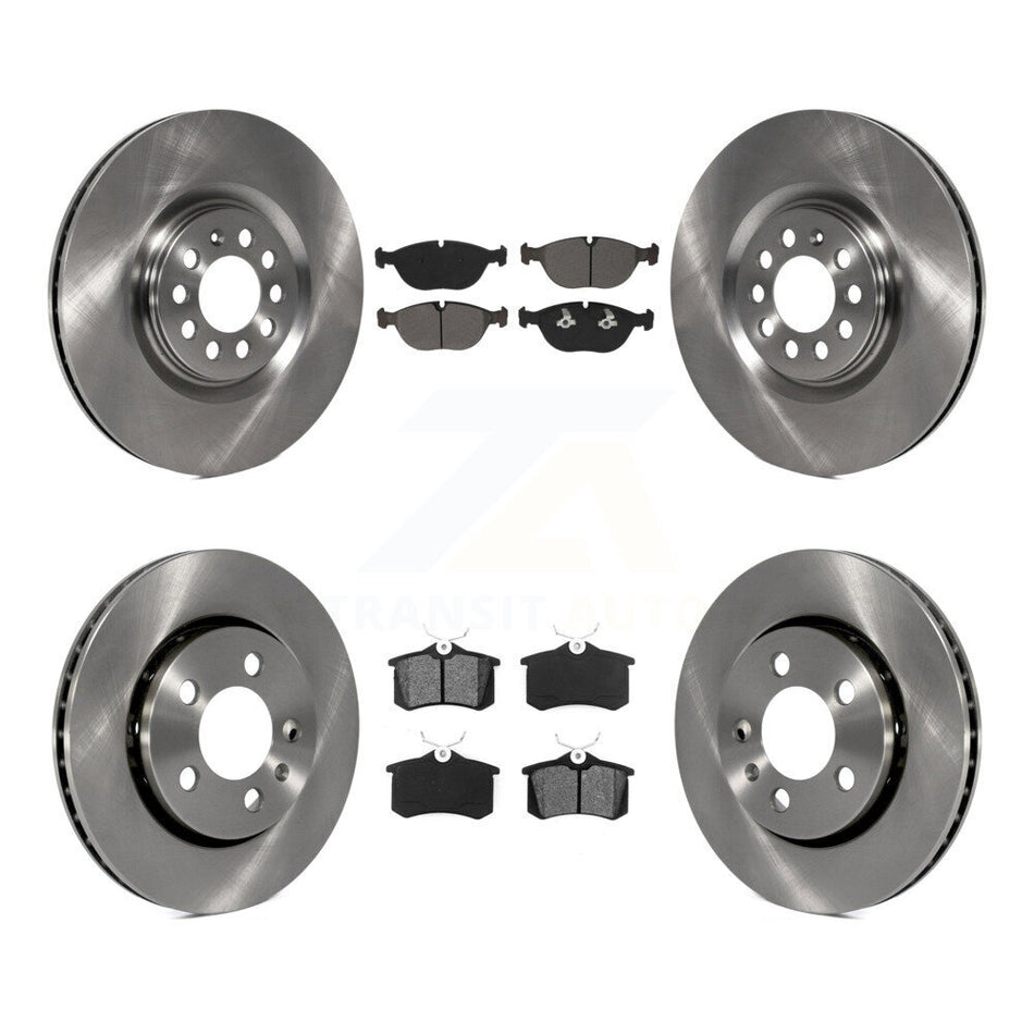 Front Rear Disc Brake Rotors And Semi-Metallic Pads Kit For 2006 Audi TT Quattro 3.2L With 256mm Diameter Rotor K8S-103541