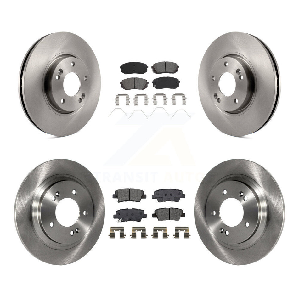 Front Rear Disc Brake Rotors And Semi-Metallic Pads Kit For 2017-2019 Kia Soul EV K8S-103550