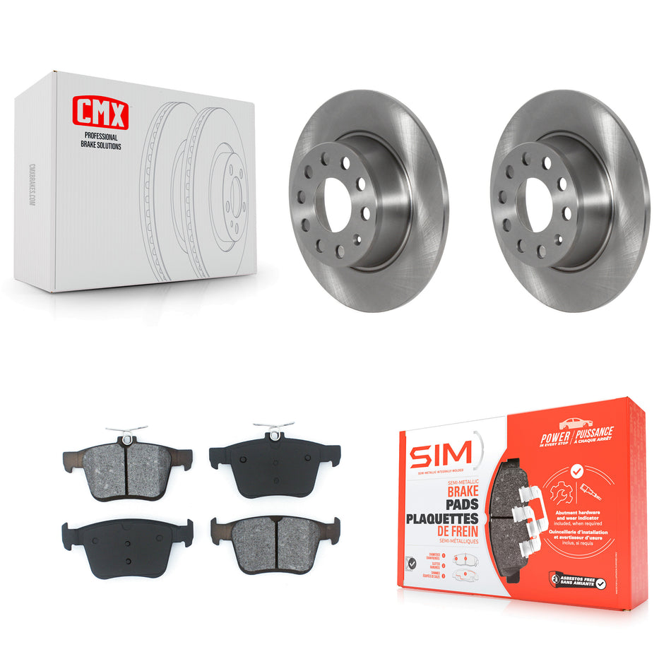 Rear Disc Brake Rotors And Semi-Metallic Pads Kit For Volkswagen Jetta Taos K8S-103572