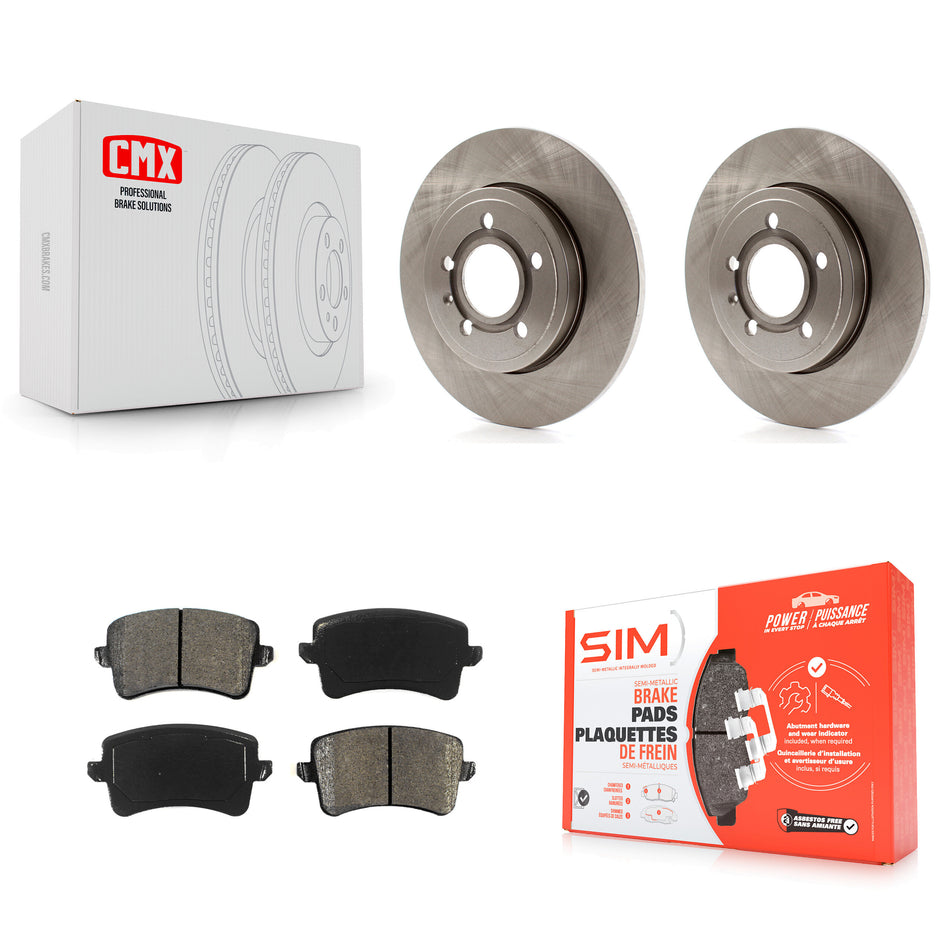 Rear Disc Brake Rotors And Semi-Metallic Pads Kit For 2009 Audi A4 Quattro Sedan Wagon With 288mm Diameter Rotor K8S-103574