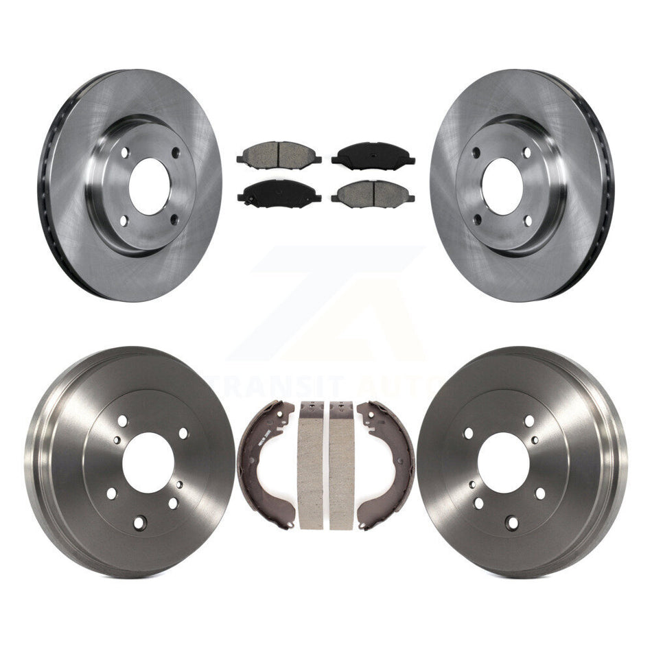 Front Rear Disc Brake Rotors Semi-Metallic Pads And Drum Kit For 2008 Nissan Versa 4-Wheel ABS K8S-103586
