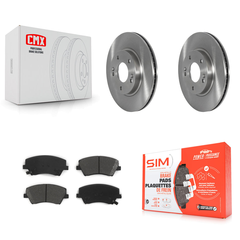 Front Disc Brake Rotors And Semi-Metallic Pads Kit For Kia Niro Hyundai Ioniq K8S-103593